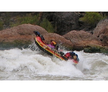 Jo Deurbrouck running Lava rapid on the Colorado River in Grand Canyon