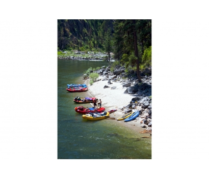 Rafts and beach on Idaho's Main Salmon River